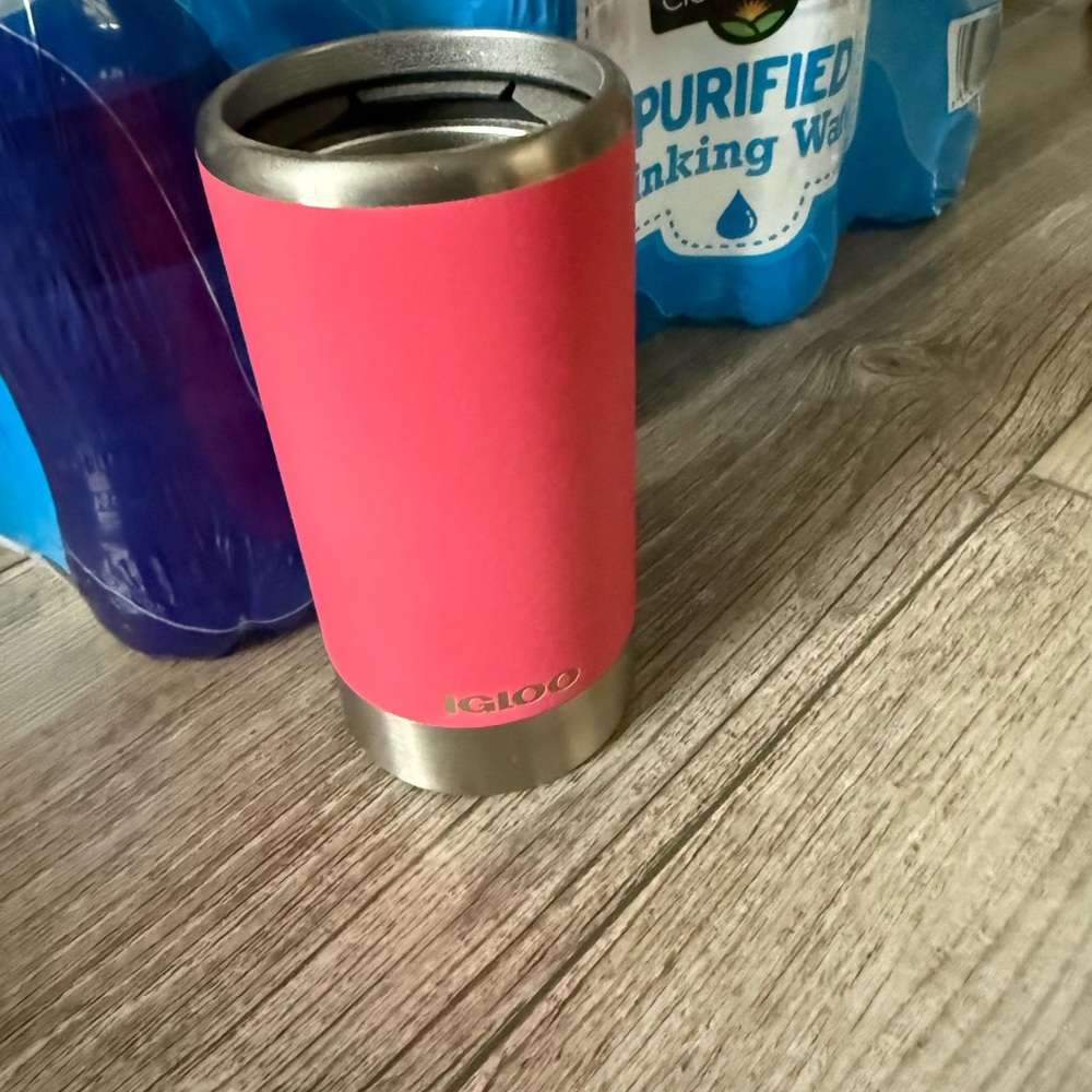 Igloo Vibrant Pink koozie with Stainless Steel Base